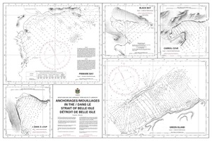 thumbnail for chart Anchorages / Mouillages in the / dans le Strait of Belle Isle / Détroit de Belle Isle