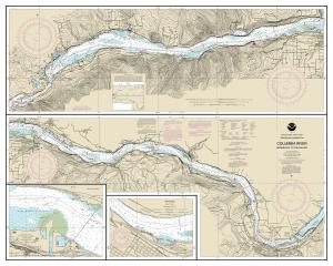 thumbnail for chart Columbia River Bonneville To The Dalles; The Dalles; Hood River,