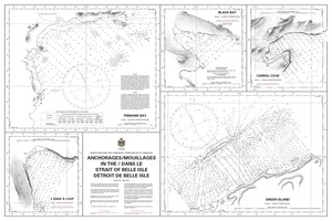Anchorages / Mouillages in the / dans le Strait of Belle Isle / Détroit de Belle Isle thumbnail for chart Anchorages / Mouillages in the / dans le Strait of Belle Isle / Détroit de Belle Isle