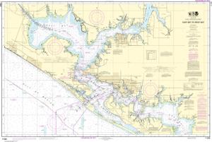 29.96 X 44.28 Laminated Map NOAA Chart 11390 Intracoastal Waterway East Bay to West Bay 