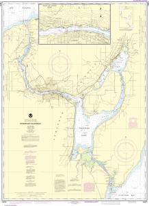 thumbnail for chart Keweenaw Waterway, including Torch Lake;Hancock and Houghton