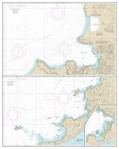 thumbnail for chart Inanudak Bay and Nikolski Bay, Umnak l.;River and Mueller Coves,