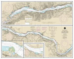 thumbnail for chart Columbia River Bonneville To The Dalles; The Dalles; Hood River