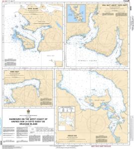 thumbnail for chart Harbours on the West Coast of/Havres sur la côte ouest de Graham Island