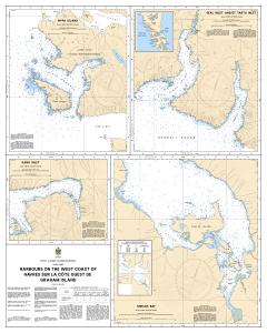 thumbnail for chart Harbours on the West Coast of/Havres sur la côte ouest de Graham Island